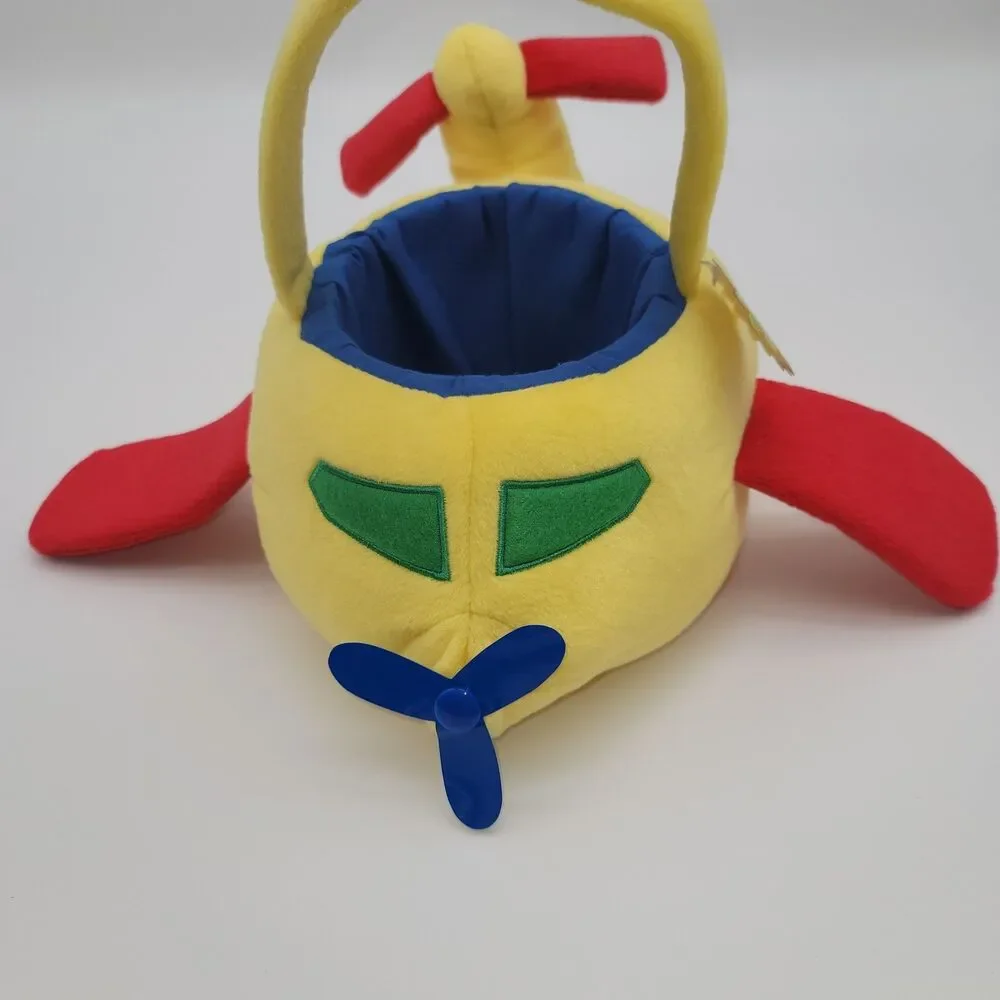 Vintage 90’s Colorful Kids 13” Inch Airplane Plush Easter Basket, New With Tag